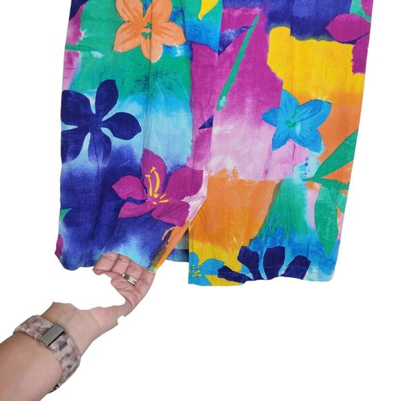 Jams World Sheath Dress Small Rayon Tissue Flower Colorful Resort Hawaiian Beach - Picture 4 of 10
